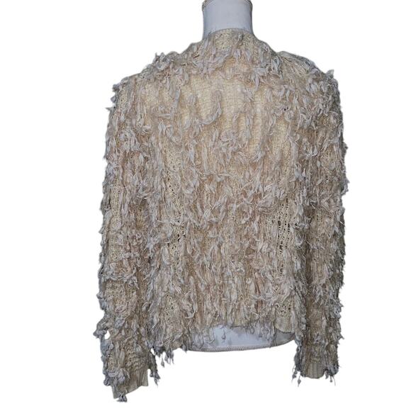 Shaggy y2k 2000s Women's Fringe Knit Open Cardigan size Medium Boho Forever 21 - Picture 6 of 8